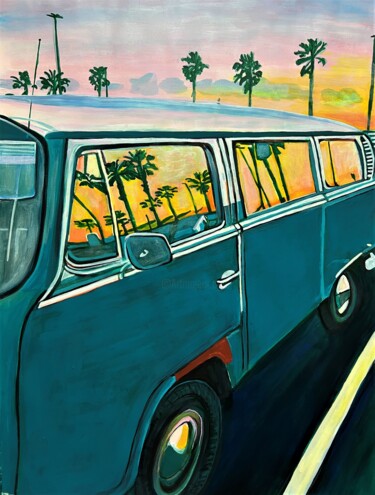 绘画 标题为“Blue Retro Travel V…” 由Alexandra Djokic, 原创艺术品, 丙烯