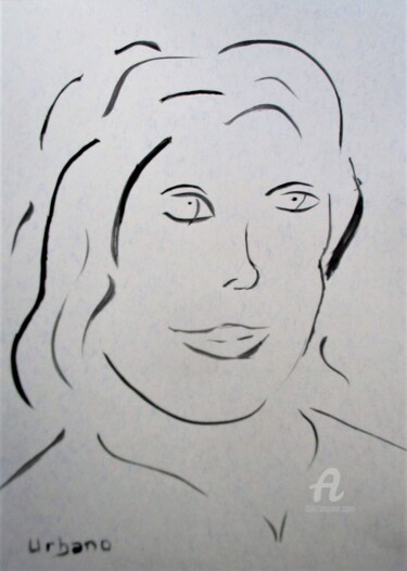 Painting titled "Portrait" by Roberto Urbano, Original Artwork, Watercolor
