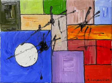 Painting titled "Tourbillon" by J-Ph Verselin, Original Artwork, Oil Mounted on Wood Stretcher frame