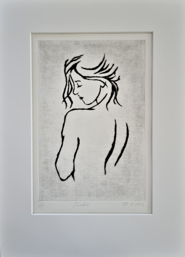 印花与版画 标题为“"Tender" intaglio l…” 由Artmoods Tp, 原创艺术品, 雕刻 安装在纸板上