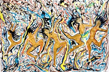 Peinture intitulée "EXPRESSION OF JOY-1" par Anandswaroop Manchiraju, Œuvre d'art originale, Acrylique
