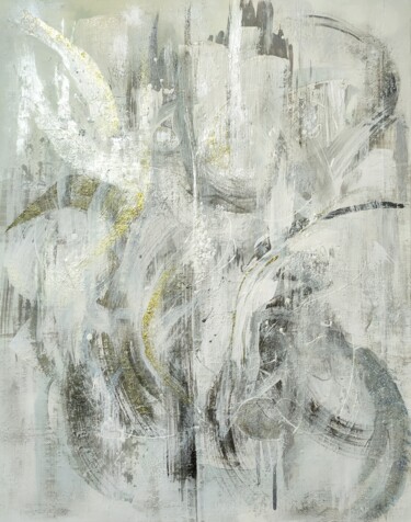 Blizzard in the City Painting titled "Blizzard in the City" by Lana Vereshchagina, Original Artwork, Acrylic Mounted on Wood Panel