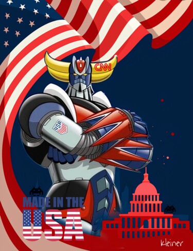 绘画 标题为“Goldorak made in USA” 由Dominique Kleiner, 原创艺术品, 数字油画
