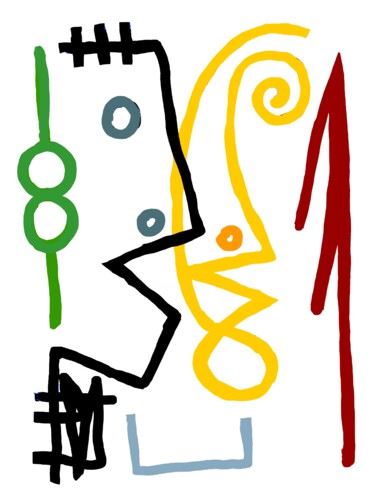 数字艺术 标题为“figurations libres 1” 由Franck Vidal, 原创艺术品, 数字油画