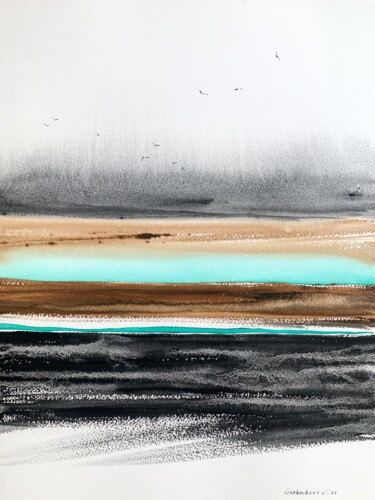 绘画 标题为“ABSTRACTION. RIVER…” 由Eugenia Gorbacheva, 原创艺术品, 水彩