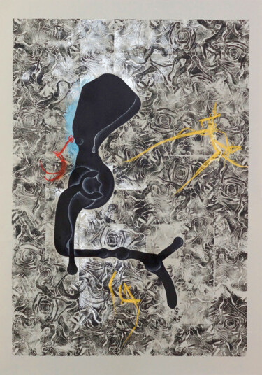 Figurative geometric smooth shapes with ornament (100/70) 印花与版画 标题为“Figurative geometri…” 由Alek Tretiak, 原创艺术品, Linocuts