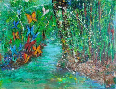 Painting titled "Renaissance" by Bea Madelenat, Original Artwork, Acrylic Mounted on Wood Stretcher frame