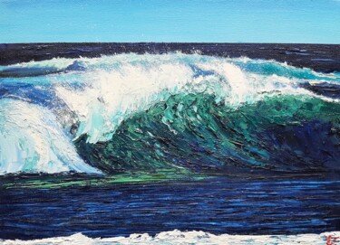 Emerald wave №11 Картина под названием "Emerald wave №11" - Elena Petrova, Подлинное произведение искусства, Масло