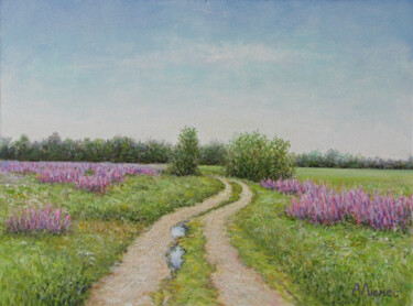 Pintura titulada "Летняя дорожка" por Andrei Abramov (Andrei Liumes), Obra de arte original, Oleo