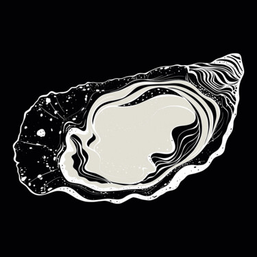 Arts numériques intitulée "Oyster Black" par Tony Rubino, Œuvre d'art originale, Peinture numérique Monté sur Châssis en bois