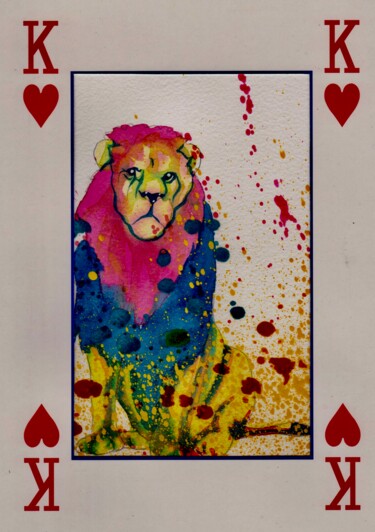 绘画 标题为“King of the Hearts” 由Sandro Brito (Sanarts), 原创艺术品, 水彩