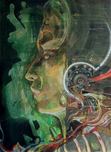 Peinture intitulée "Mulher dos ventos" par Stephane Javelle, Œuvre d'art originale, Acrylique