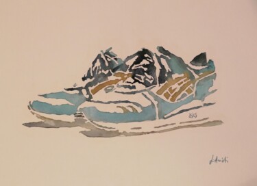 Pittura intitolato "Asics gel lyte III" da Leonardo Arieti, Opera d'arte originale, Acquarello