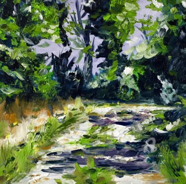 Painting titled "June 14" by Erik Rabot, Original Artwork, Oil Mounted on Cardboard