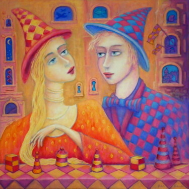 绘画 标题为“Czarodzieje” 由Bohdan Wincenty Łoboda, 原创艺术品, 丙烯