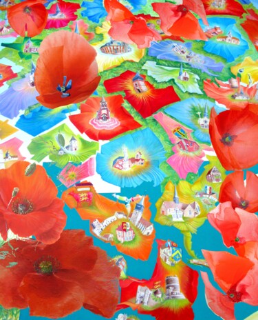 Je peint communes en fleurs coquelicots