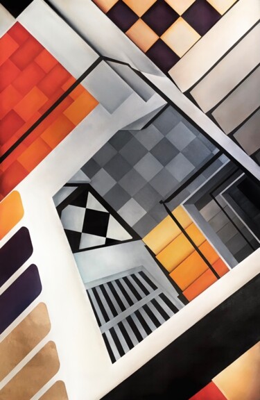 Schilderij getiteld "The Silent Grey: Ne…" door Inge Coolen, Origineel Kunstwerk, Olie