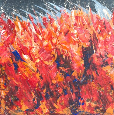 Abstract painting Forest 25x25 Modern art Expressionism 绘画 标题为“Abstract painting F…” 由Taia Tasman (Arttasmania), 原创艺术品, 丙烯