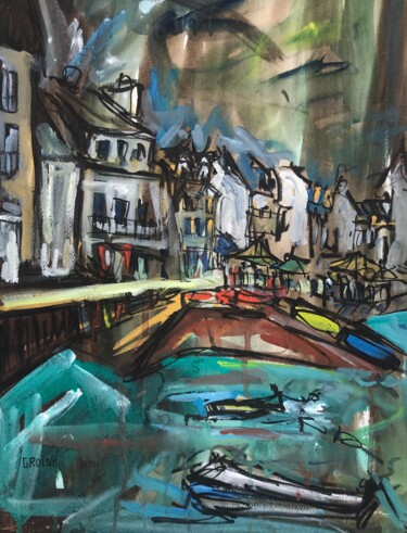 绘画 标题为“Saint-Pierre Quiber…” 由Jean-François Groisy, 原创艺术品, 水粉
