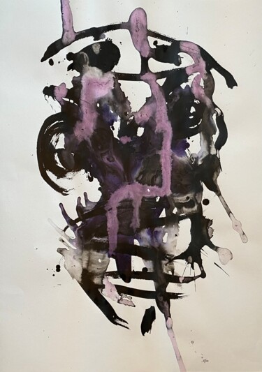 Картина под названием "woman inside head" - Sergei Kozachenko, Подлинное произведение искусства, Чернила