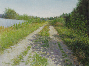 Pintura titulada ""Дорога на дачу"" por Andrei Abramov (Andrei Liumes), Obra de arte original, Oleo