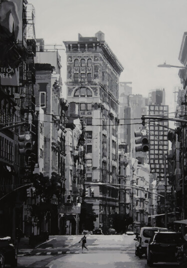 Peinture intitulée "New York City Soho" par Marco Barberio, Œuvre d'art originale, Acrylique Monté sur Châssis en bois