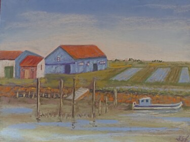 Peinture intitulée "Le chenal de la Cay…" par Genevieve Fraysse, Œuvre d'art originale, Pastel