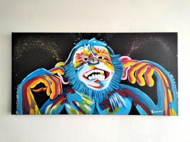Peinture intitulée "Le Singe Farceur" par Benjamin Duforest, Œuvre d'art originale, Acrylique