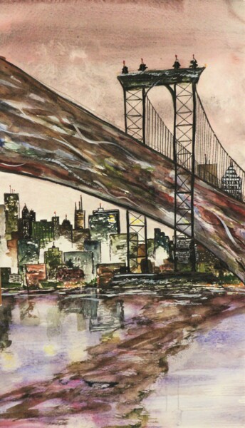Peinture intitulée "new york" par Tammy Gauthreaux, Œuvre d'art originale, Aquarelle