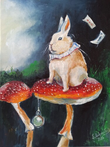 White Rabbit 绘画 标题为“White Rabbit” 由Sveta Makarenko, 原创艺术品, 油
