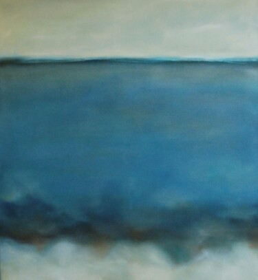 Pintura titulada "immensité bleue" por Christine Sutter, Obra de arte original, Oleo Montado en Bastidor de camilla de madera