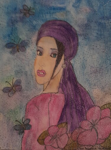 Painting titled "ENVOL PRINTANIER" by Anne Bazabidila, Original Artwork, Watercolor