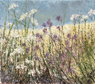 Schilderij getiteld "Kerbel und Distel" door Günther Mika, Origineel Kunstwerk, Olie