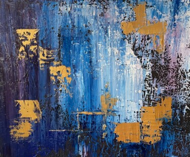 绘画 标题为“Patchwork doré” 由J-Ph Verselin, 原创艺术品, 油 安装在木质担架架上