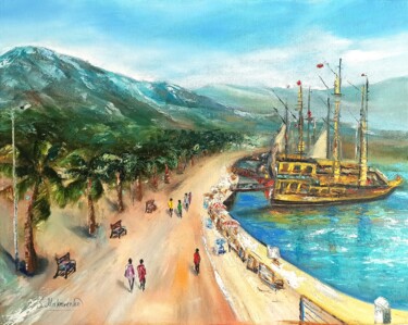 " Yachts at the pier " Oil painting. Seascape 绘画 标题为“" Yachts at the pie…” 由Sveta Makarenko, 原创艺术品, 油