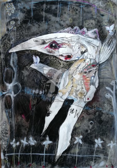 Collages intitulée "Sortir de l'ombre" par Christelle Frobert, Œuvre d'art originale, Collages