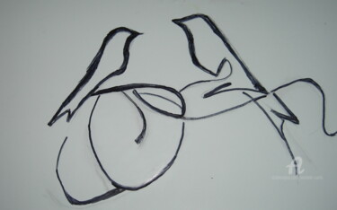 Drawing titled "Reason vs Madness" by Michela Curtis, Original Artwork, Ink