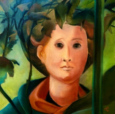 Peinture intitulée "Pénélope, Vaillante" par Catherine Chesneau, Œuvre d'art originale, Huile Monté sur Châssis en bois