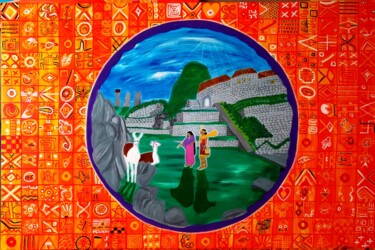 Peinture intitulée "legende inca mama o…" par Angélique Marchese, Œuvre d'art originale, Acrylique Monté sur Châssis en bois