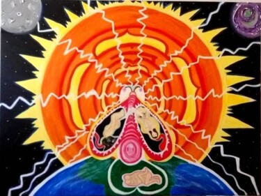 Peinture intitulée "le 7eme ciel" par Angélique Marchese, Œuvre d'art originale, Acrylique Monté sur Châssis en bois