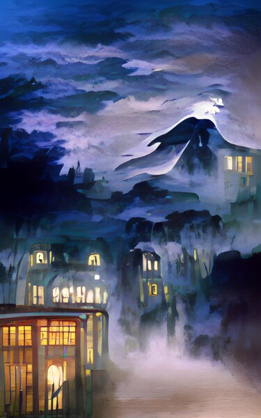 GHOST AND VAMPIRES HOUSE 4 Digital Arts titled "GHOST AND VAMPIRES…" by Mahesh Tolani, Original Artwork, Digital Painting