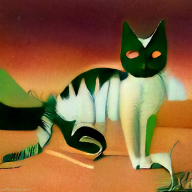 Arts numériques intitulée "Lo spettro del gatto" par Matteo Garagiola Lacchiarella, Œuvre d'art originale, Travail numérique…