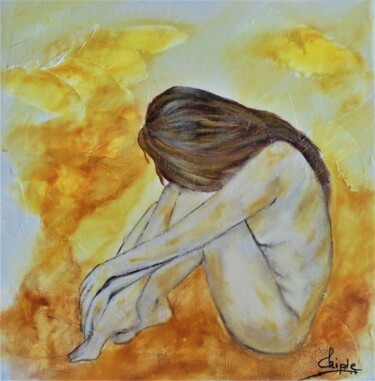 Peinture intitulée "femme douceur nue" par Sylvie Pinon, Œuvre d'art originale, Acrylique Monté sur Châssis en bois