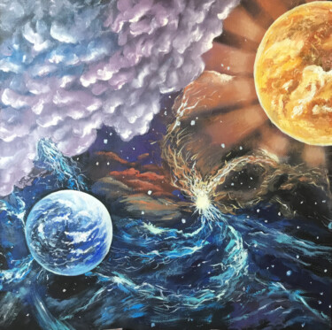 绘画 标题为“SPACE RHAPSODY 7” 由Olha Karavayeva, 原创艺术品, 油