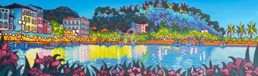 Peinture intitulée "#Cassis, la nuit" par Gwendoline Pieters, Œuvre d'art originale, Huile Monté sur Châssis en bois