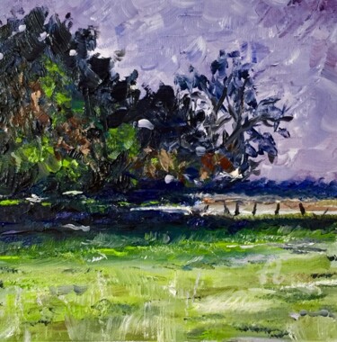 Painting titled "June 20" by Erik Rabot, Original Artwork, Oil Mounted on Cardboard