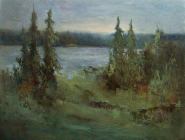 Bad weather, autumn sketch Картина под названием "Bad weather, autumn…" - Elena Yudina, Подлинное произведение искусства, Масло