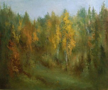 Autumn forest Картина под названием "Autumn forest" - Elena Yudina, Подлинное произведение искусства, Масло Установлен на Деревянная панель