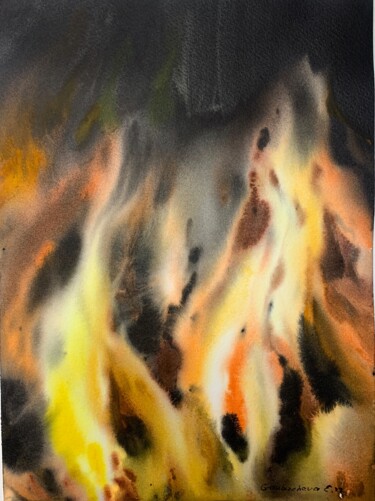 绘画 标题为“FIRE” 由Eugenia Gorbacheva, 原创艺术品, 水彩