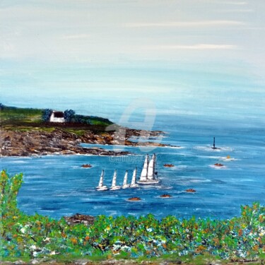 Peinture intitulée "Estuaire du BELON" par Didier Duclos, Œuvre d'art originale, Acrylique